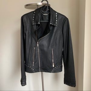 Elie Tahari leather jacket with studs